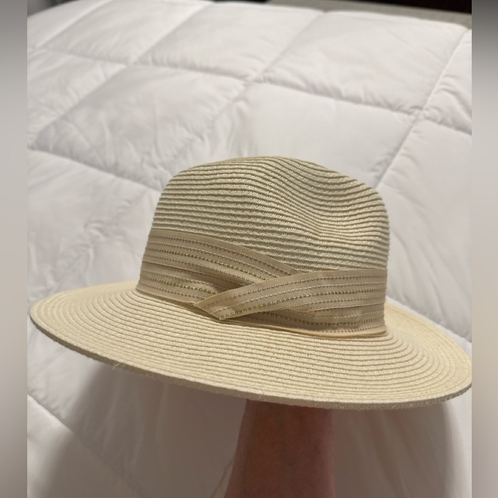 Lauren Conrad Packable Wide-Brim Hat – Cream Straw Fedora Style